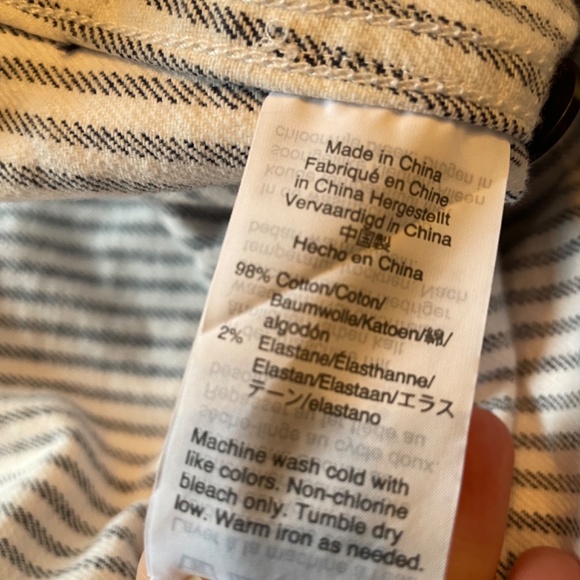 Madewell Stretch A-Line Mini Skirt in Navy Stripe size 6 - Picture 3 of 12